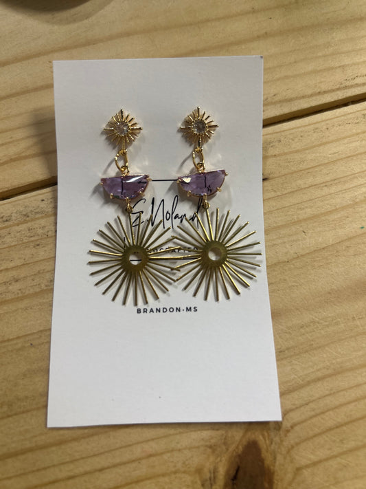 Purple & Gold Earrings