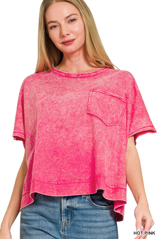Acid Wash Oversized Top