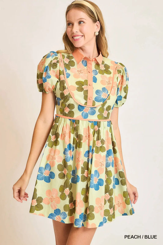 Vintage Floral Babydoll Dress