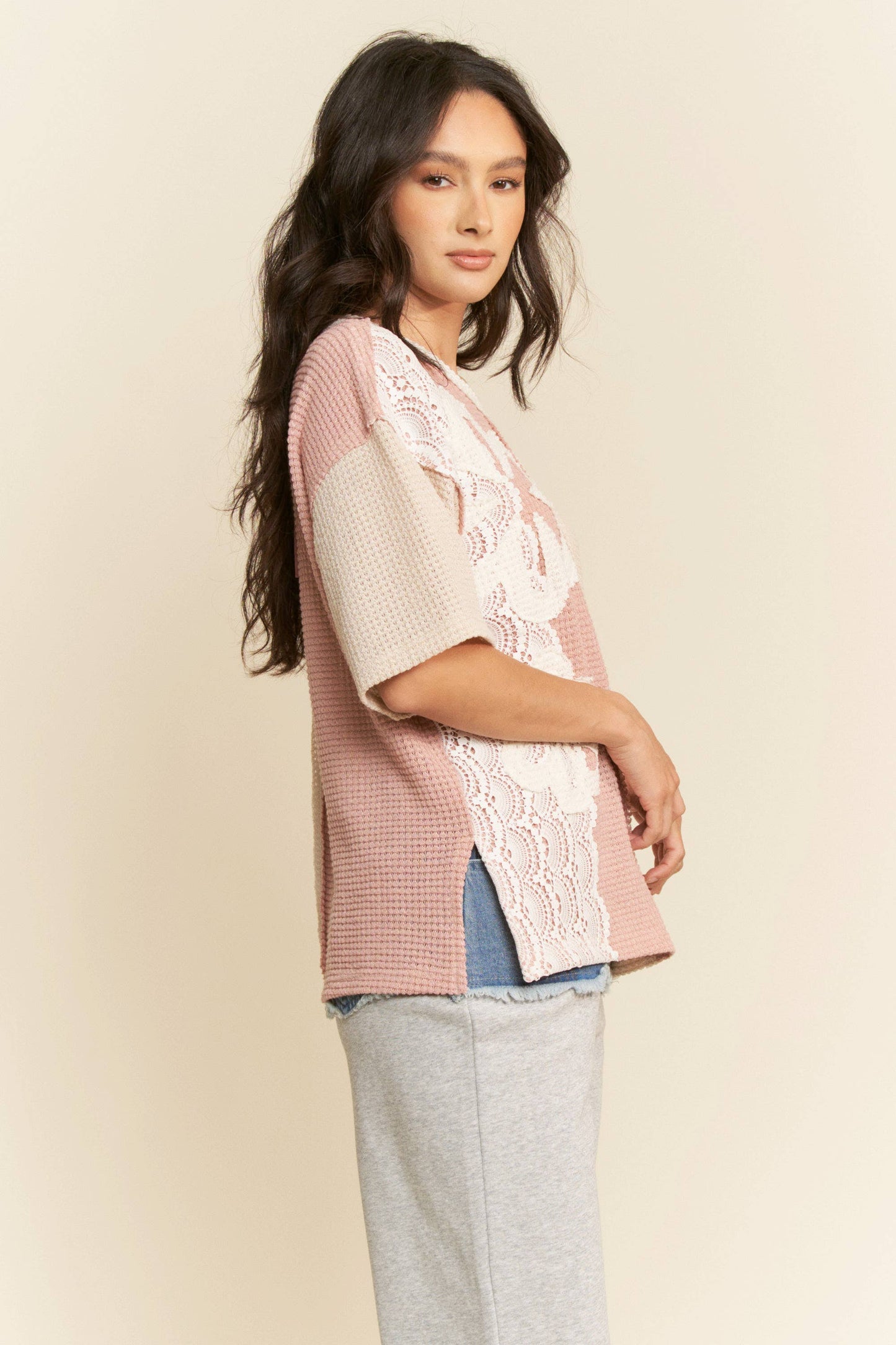 PLUS CASUAL PULLOVER SHORT SLEEVE KNIT TOP