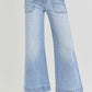 High Rise Ankle Wide Leg Patch Front Jeans