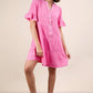 ND31579X-PLUS SIZE Mineral Washed Woven Mini Dress