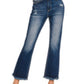 Dark Washed Frayed Jeans