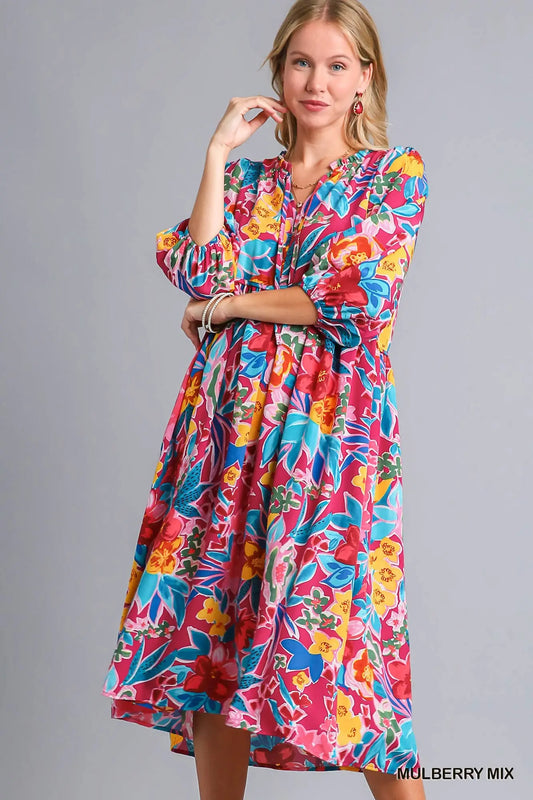 Long Sleeve Floral Dress