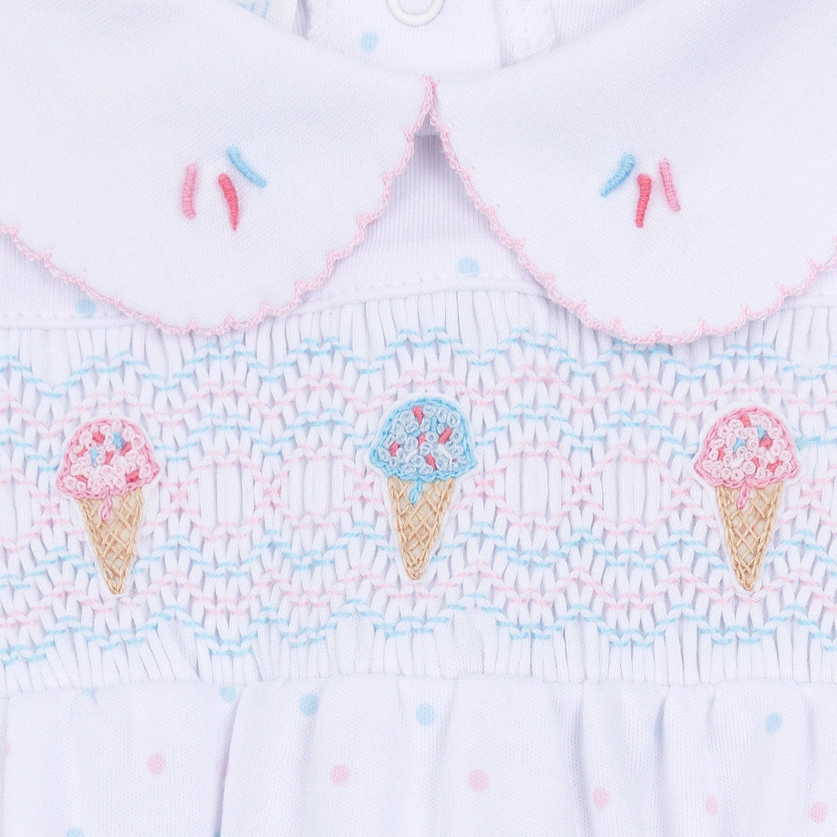 Ice Cream Classics Smocked Collared Diaper Cover Set