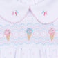 Ice Cream Classics Smocked Collared Bubble