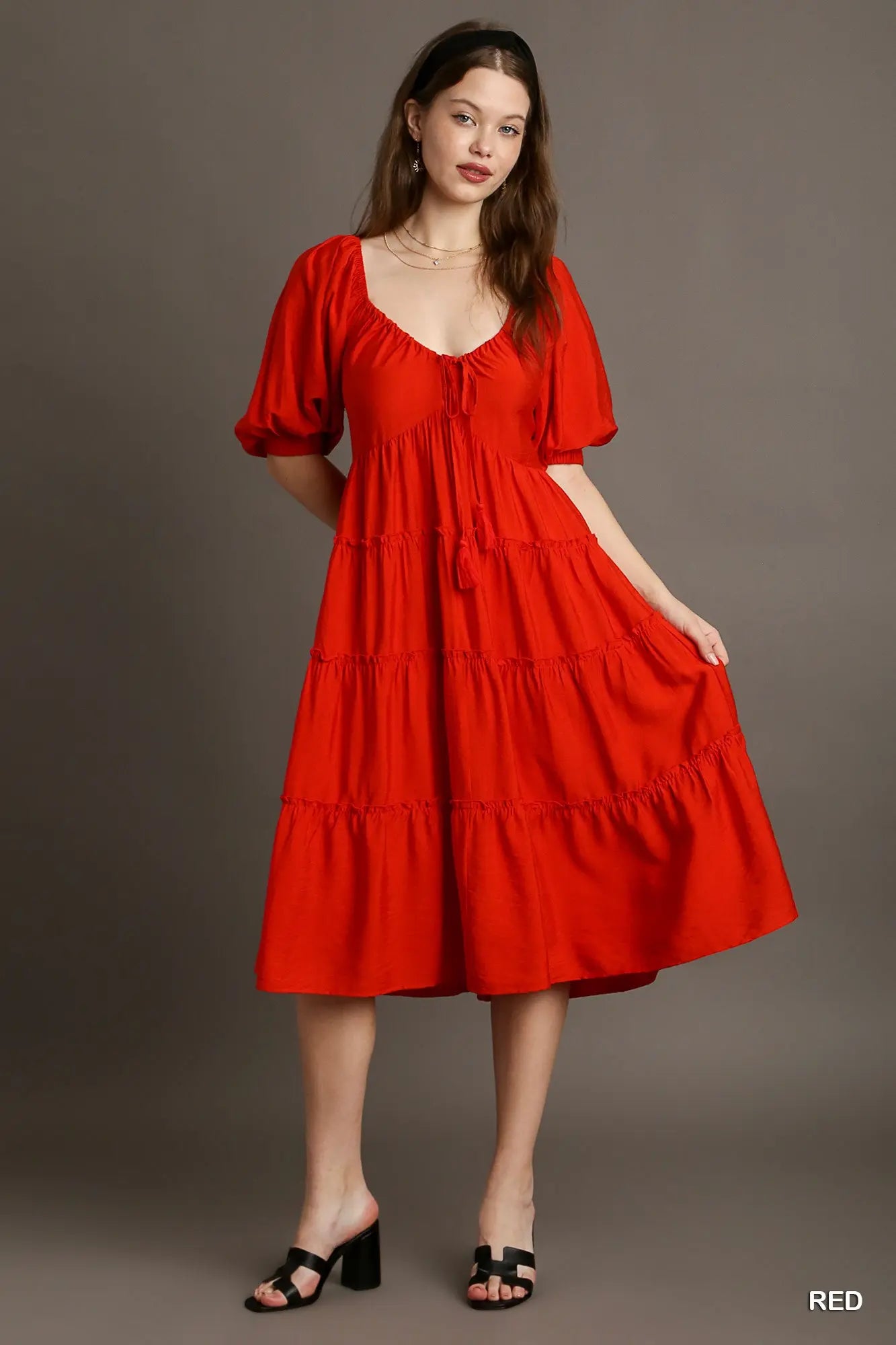 Puff Sleeve Tiered Dress