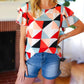 Ruffle Flutter Geometric Top