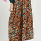 Brown Paisley Print Wide Leg Pants