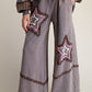 Star Patch Detailed Washed Terry Pants