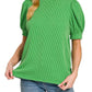 Ribbed Puff Sleeve Top