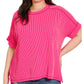 Plus Round Neck Ribbed Top