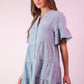 ND31579-Mineral Washed Baby Bell Sleeve Woven Mini Dress