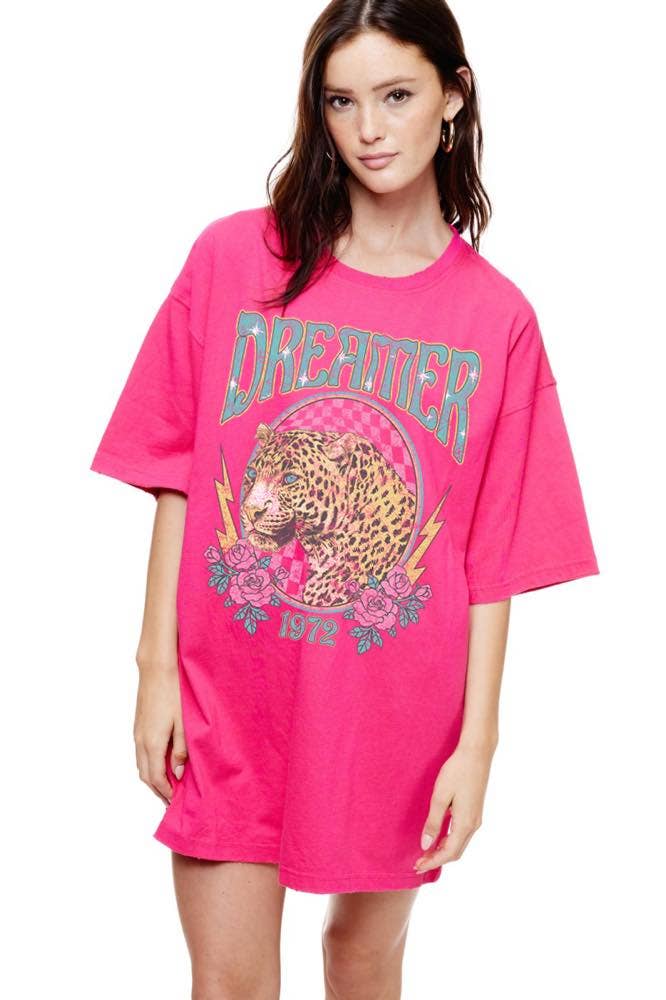 Dreamer 1972 Leopard Vitage Graphic Oversized Tee