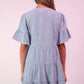 ND31579-Mineral Washed Baby Bell Sleeve Woven Mini Dress