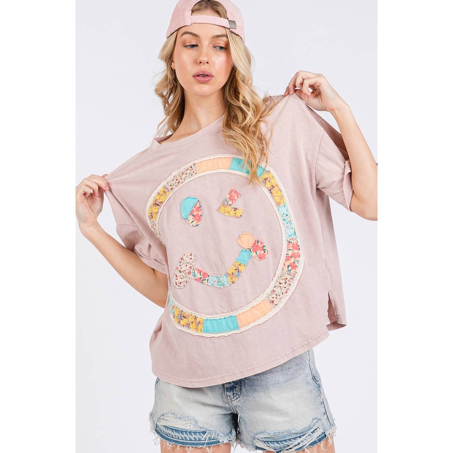 BOHO PATCHWORK SMILEY TEE