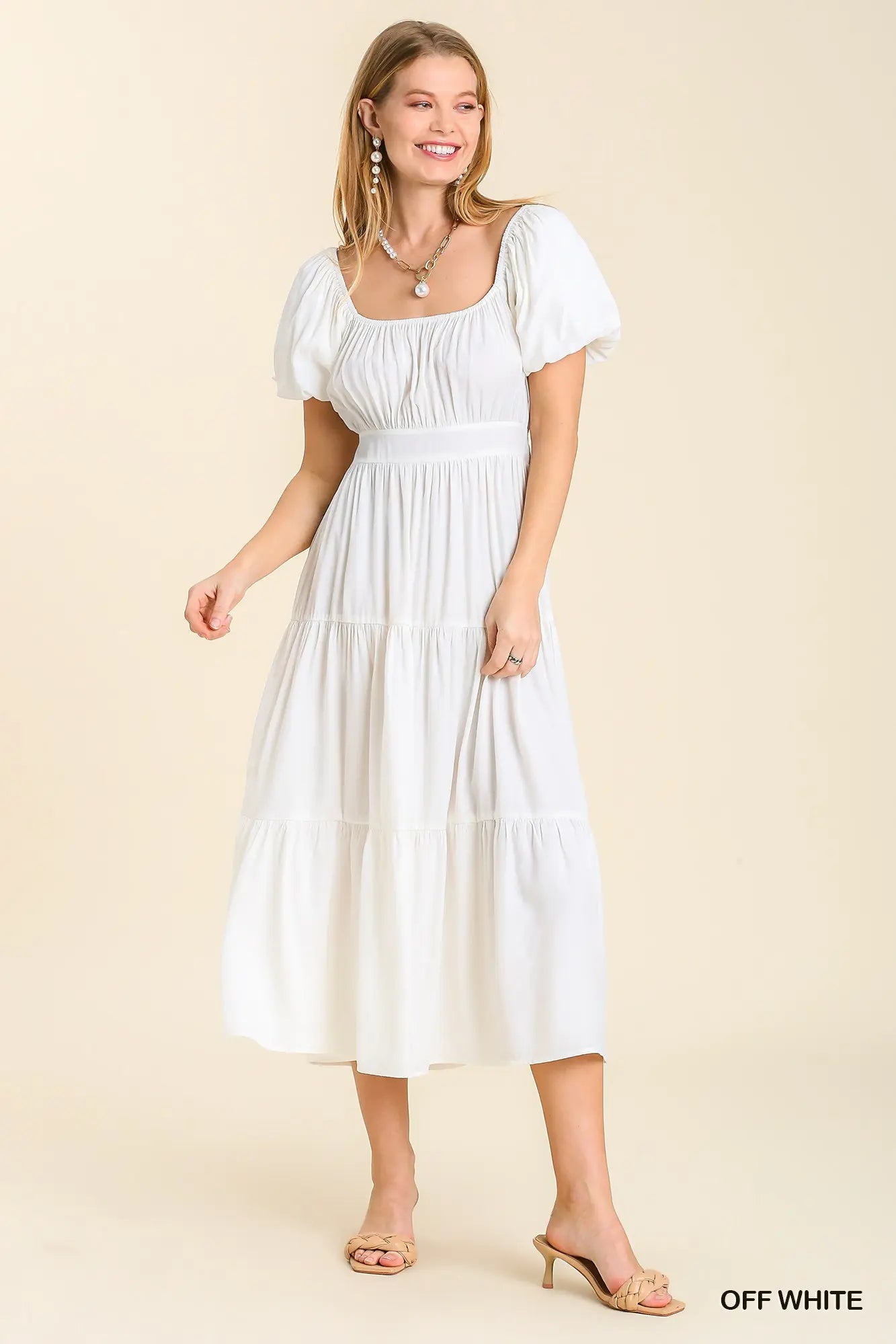 Puff Sleeve Smocked Dress
