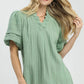 Green V-Neck Top