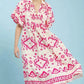 Pink & White Design Dress