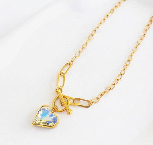 Iridescent Heart Necklace