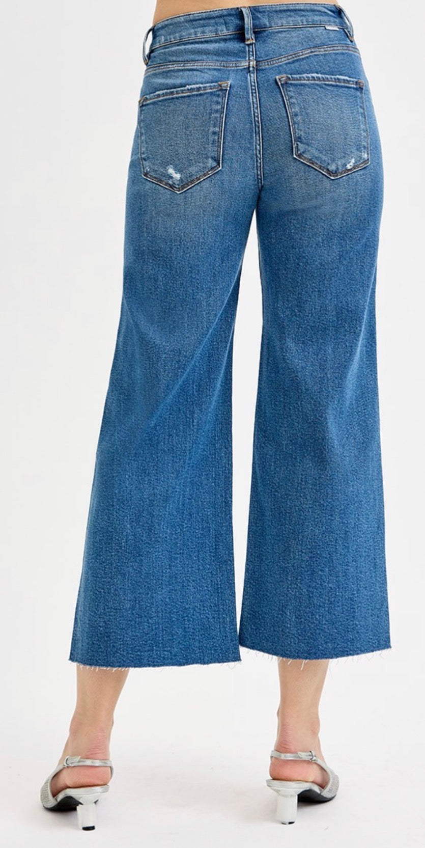 High Rise Crop Button Up Jeans