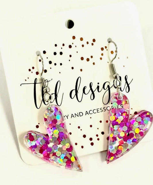 Confetti Heart Earrings