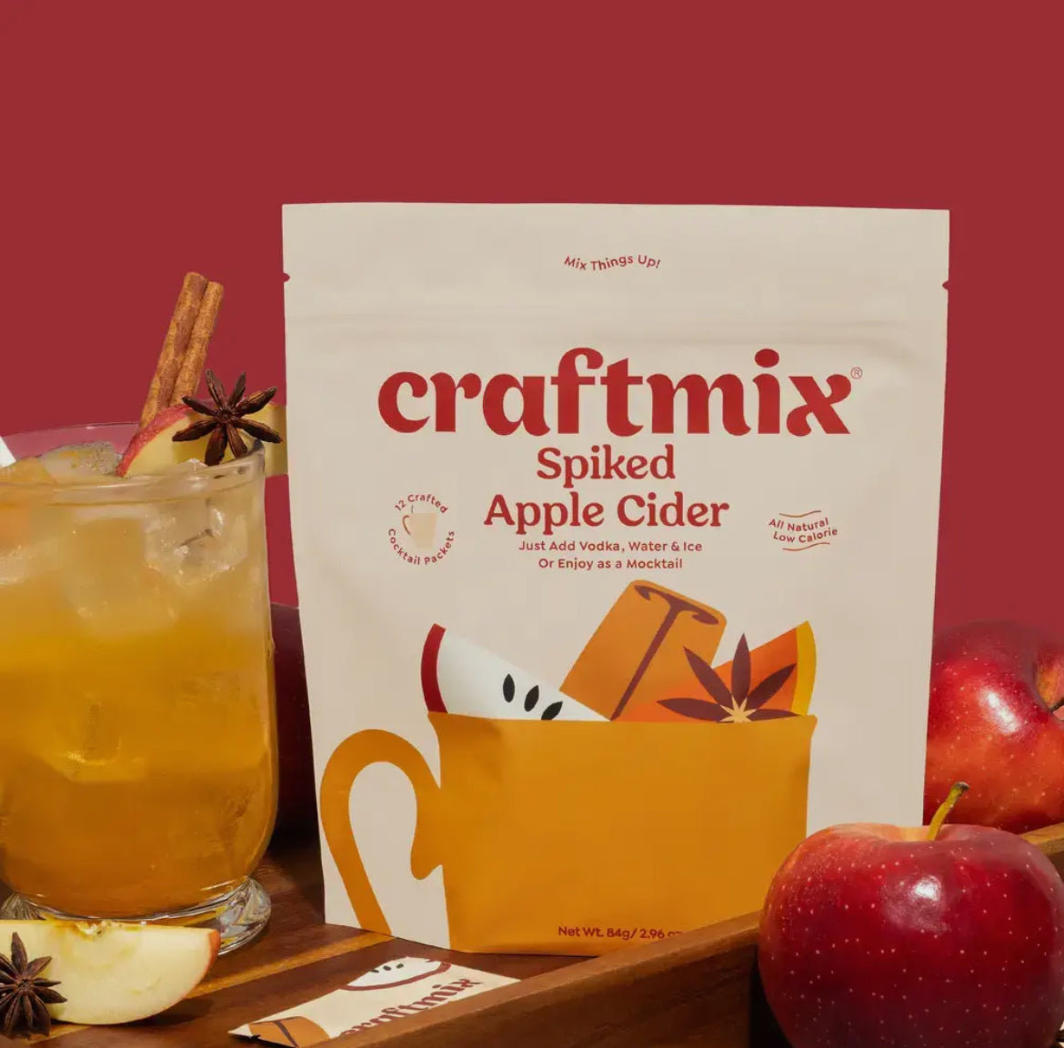 Spiked Apple Cider Cocktail Mix- 6 Single Servings Per Pack