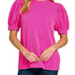 Ribbed Puff Sleeve Top