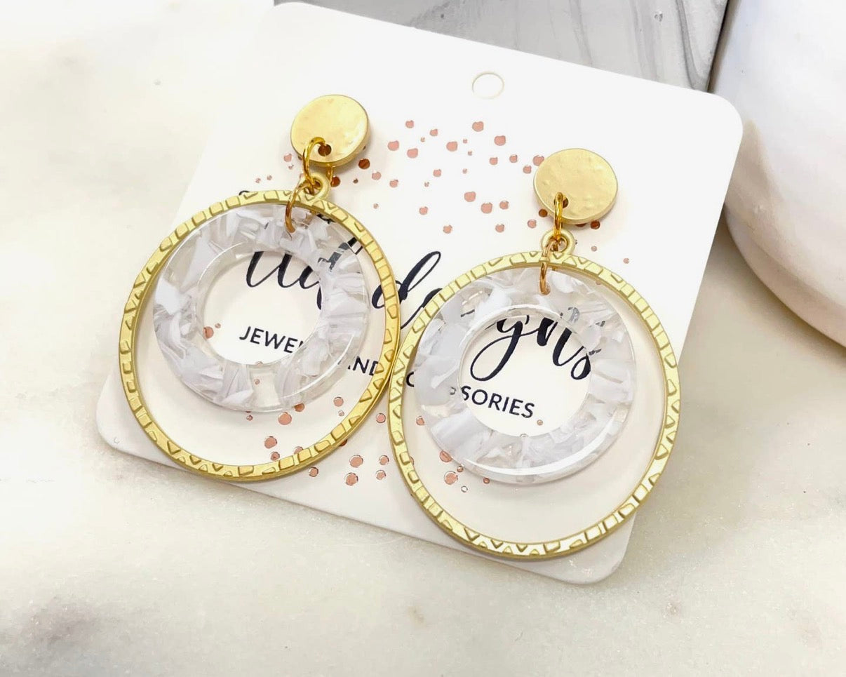Gold Round Earrings