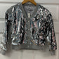 Kids Silver Sequin Cardigan