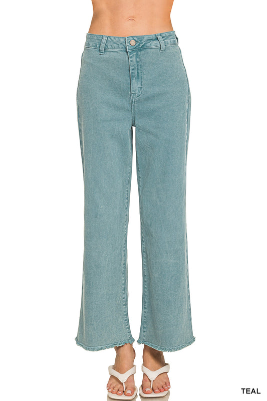 Acid Wash Frayed Jeans