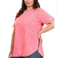 Acid Wash Pullover Top