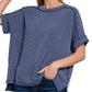 Regular Round Neck Ribbed Top