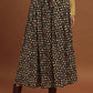 Polka Dot Pleated Maxi Skirt