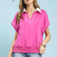 Pink Soft Knit Collar Top