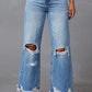 Distressed Flared Denim Jeans