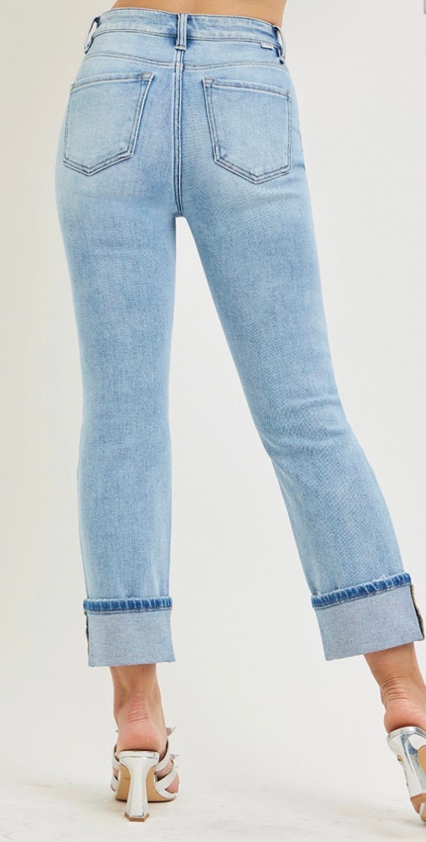 Ankle Straight Cuff Jeans