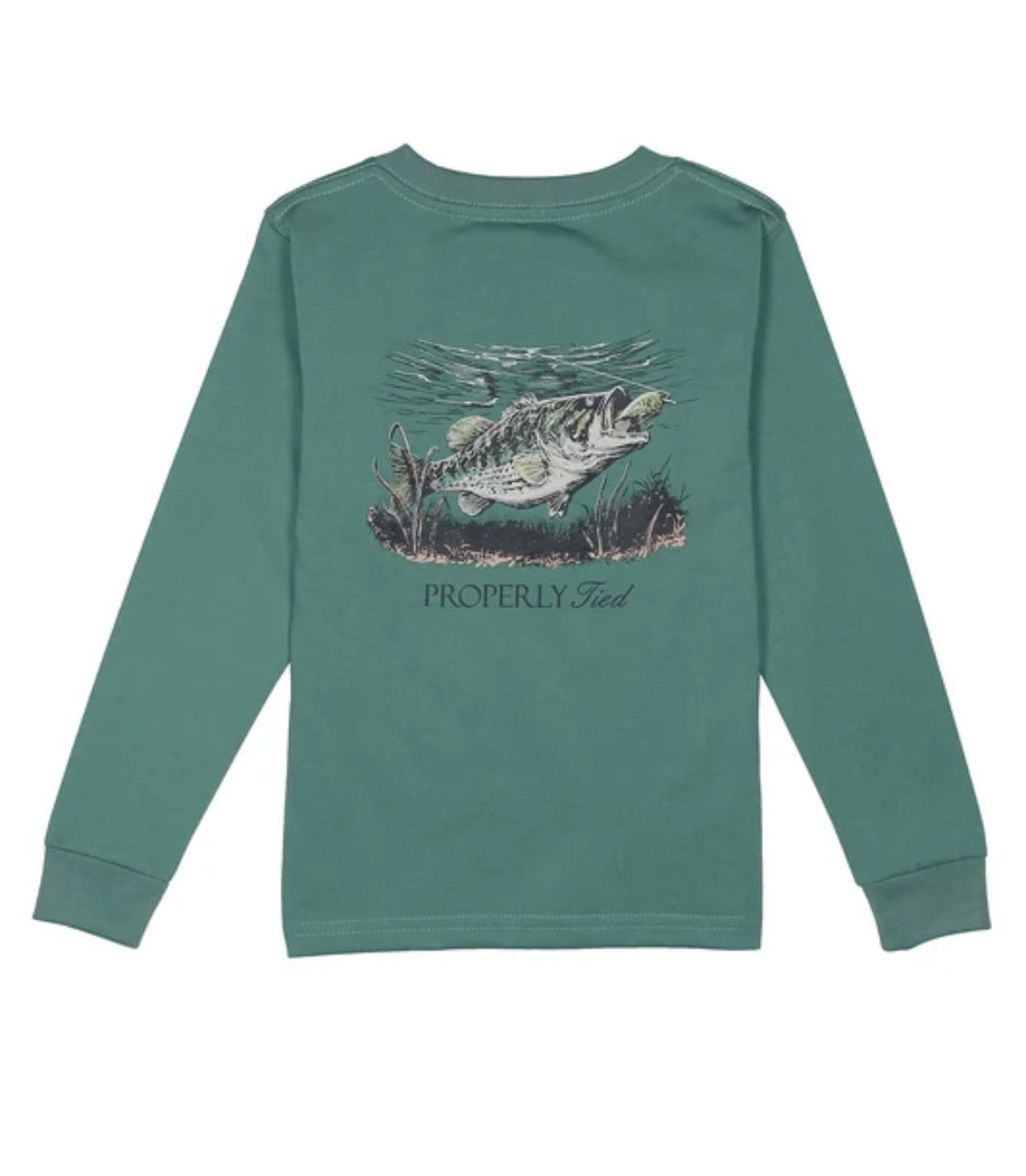 Boys Set The Hook LS Marine Green