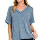 Ribbed V-neck Top