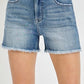 Tummy Control High Rise Fray Hem Shorts