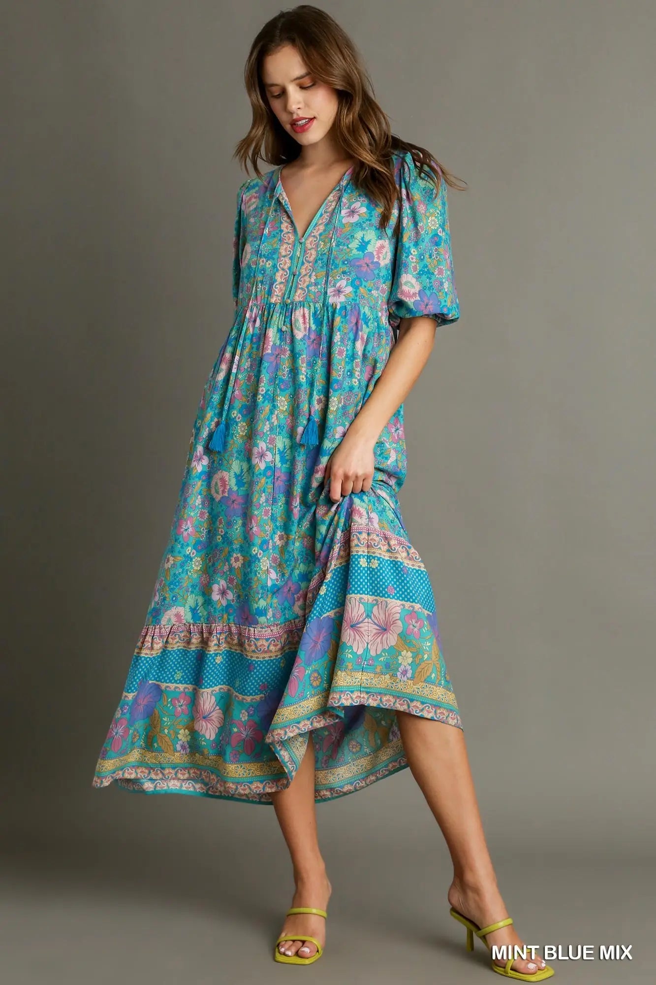 Blue Floral Mix Dress