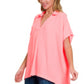 Lavender Collar Woven Top
