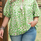 Pink & Green Leopard Top