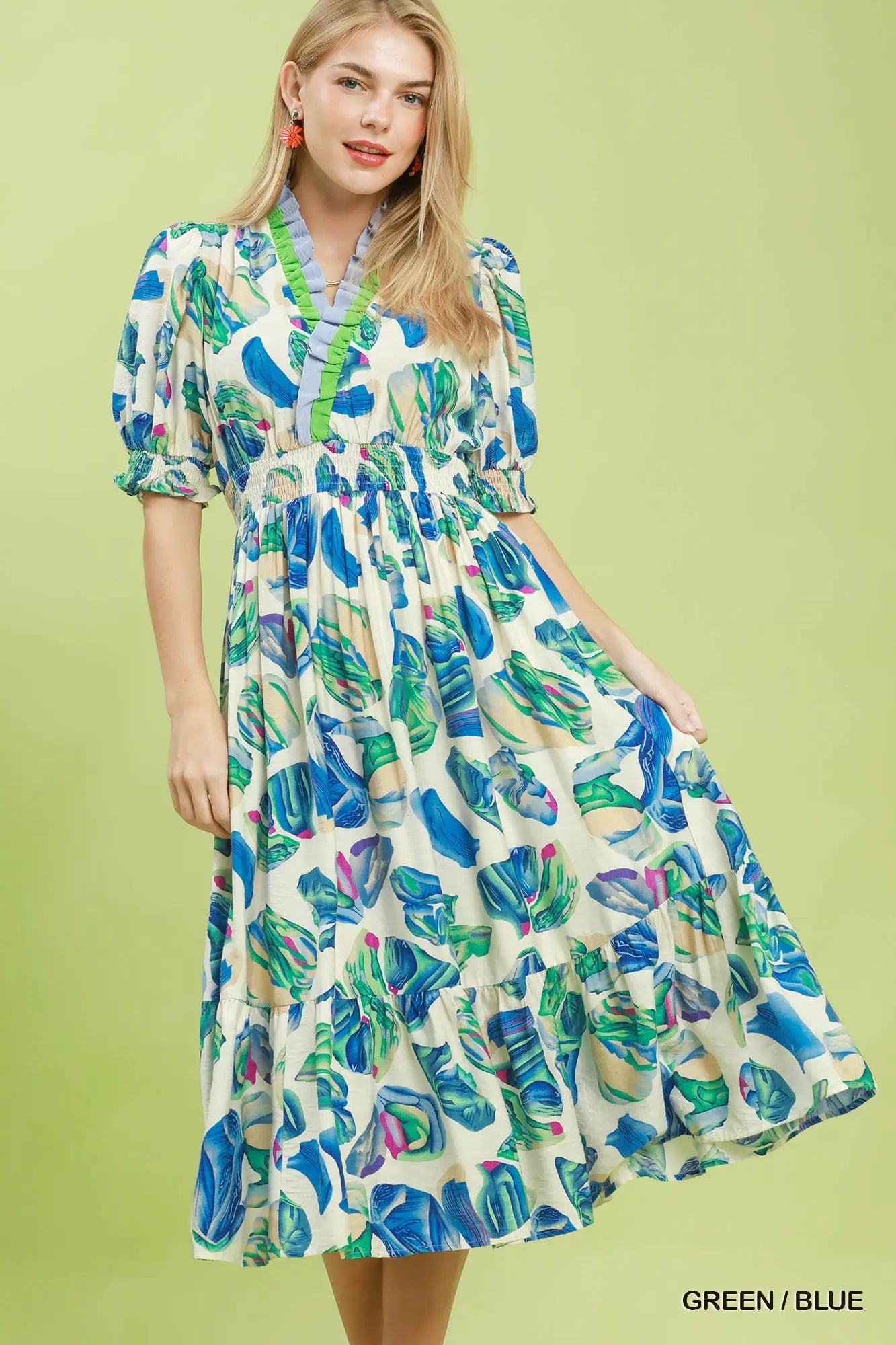 Tropical Floral Print Dress