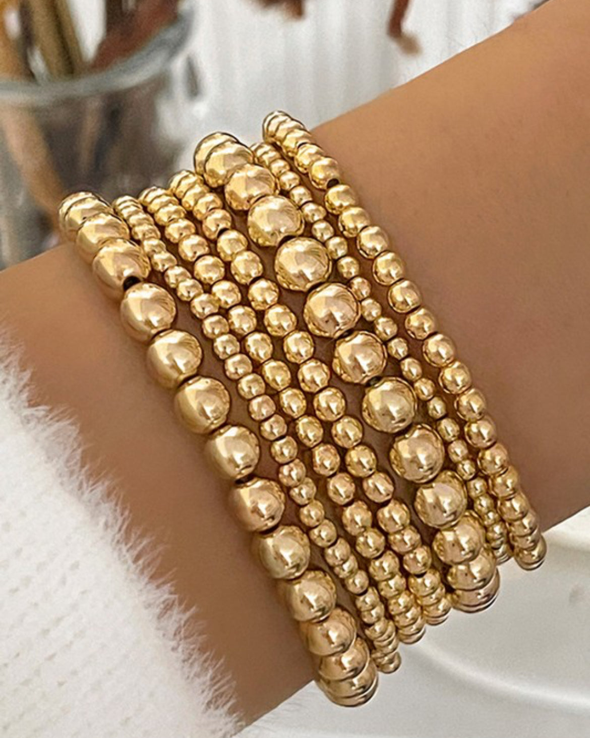 7pc set gold bracelets