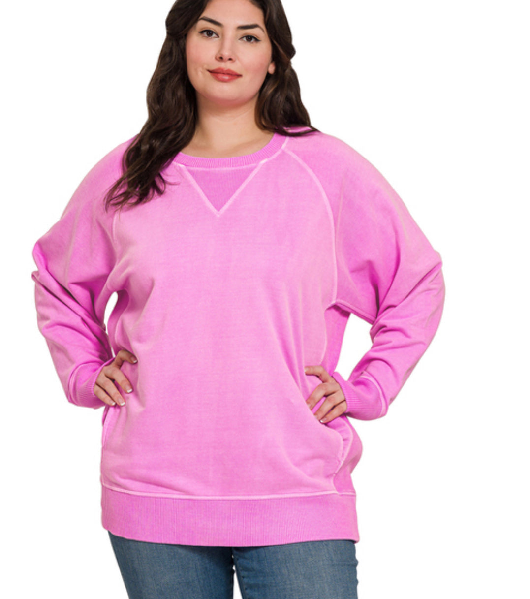 Plus Round Neck Pullover