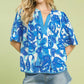 Blue Floral Tassel Top