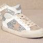 Silver & White Star Sneakers