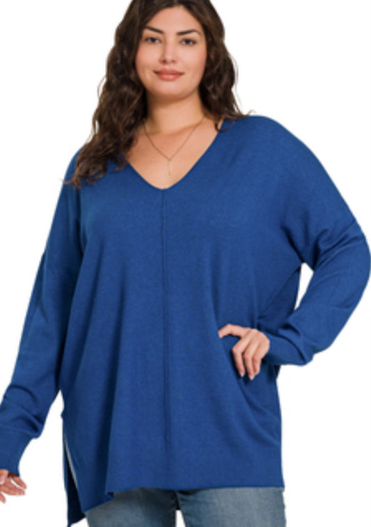 Round Neck Seam Sweater