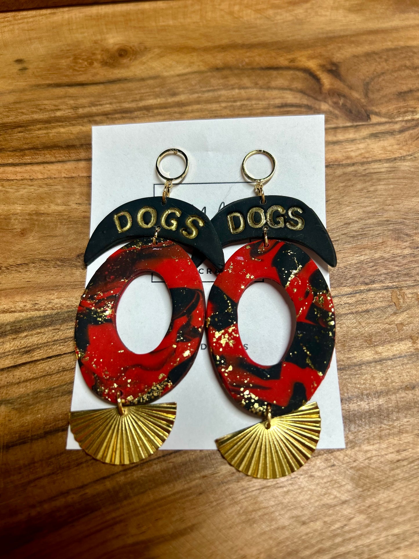 Red & Black Dog Earrings